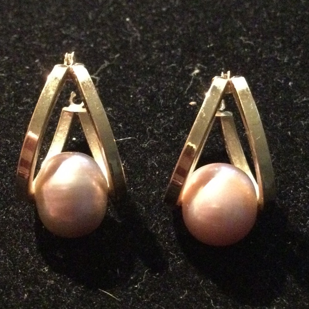 14 K GOLD PEARL EARRINGS